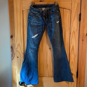 True Religion Cassidy tie front flare jeans